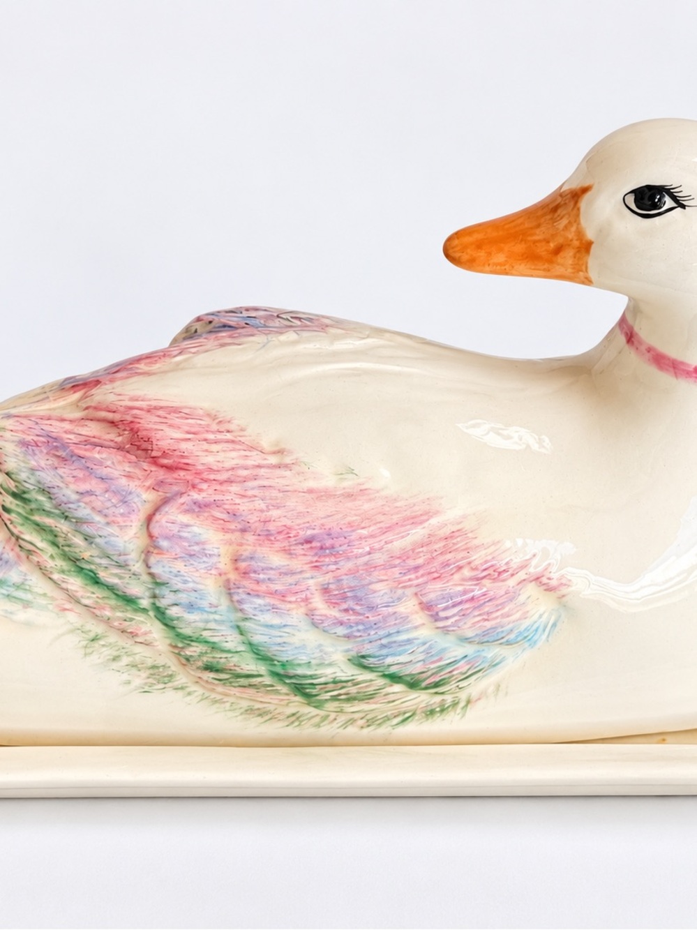Vintage Ceramic Duck butter dish
